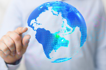 3D illustration of the virtual hologram communication