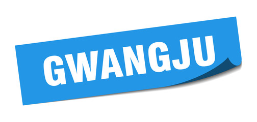 Gwangju sticker. Gwangju blue square peeler sign