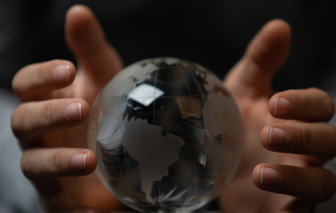 global world concept glass business.