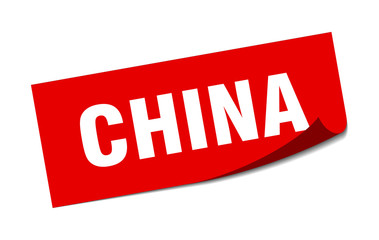 China sticker. China red square peeler sign