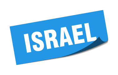 Israel sticker. Israel blue square peeler sign