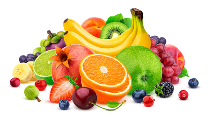 Fruits isolated on white background