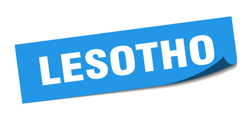 Lesotho sticker. Lesotho blue square peeler sign