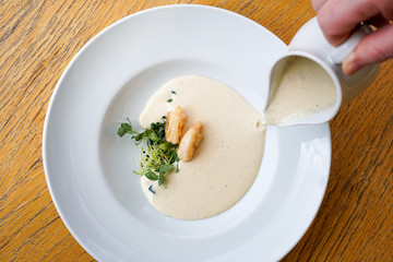 Seafood on a restaurant table