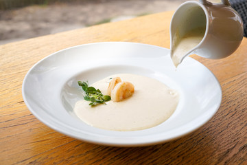 Seafood on a restaurant table