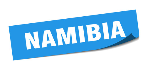 Namibia sticker. Namibia blue square peeler sign