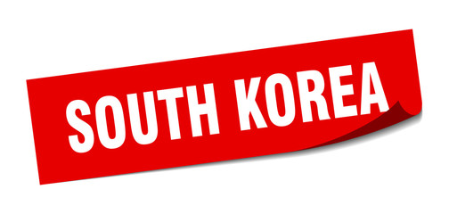 South Korea sticker. South Korea red square peeler sign