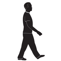 Fototapeta na wymiar silhouette with lines a man is walking