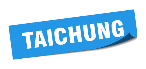 Taichung sticker. Taichung blue square peeler sign