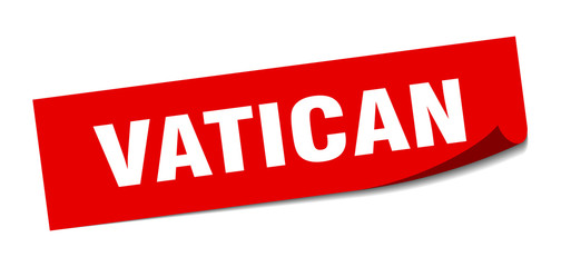 Vatican sticker. Vatican red square peeler sign