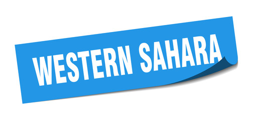 Western Sahara sticker. Western Sahara blue square peeler sign