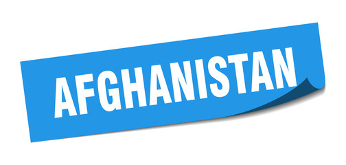 Afghanistan sticker. Afghanistan blue square peeler sign