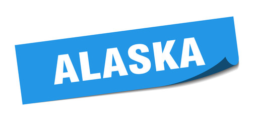 Alaska sticker. Alaska blue square peeler sign