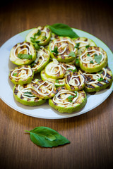 grilled zucchini slices with garlic and spices
