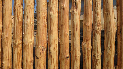 log wooden fence
