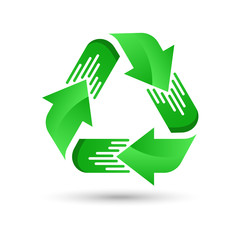 Green recycling logo,