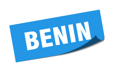 Benin sticker. Benin blue square peeler sign