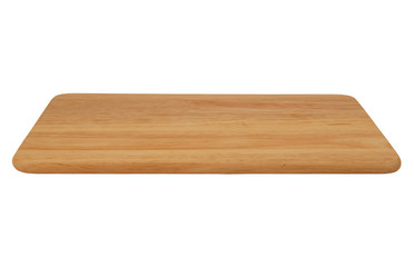 Wooden cutting board isolated on white