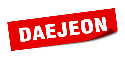 Daejeon sticker. Daejeon red square peeler sign