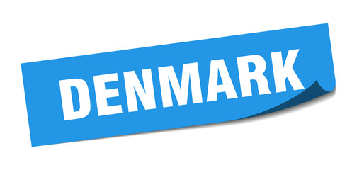 Denmark sticker. Denmark blue square peeler sign