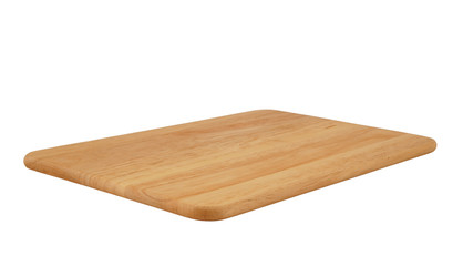 Natural cutting board isolated on white background