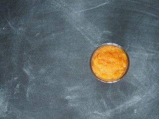 pike river fish roe on dark blue wooden background
