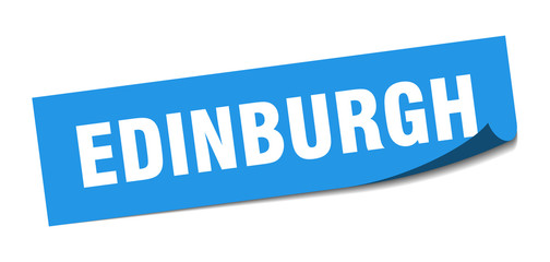 Edinburgh sticker. Edinburgh blue square peeler sign