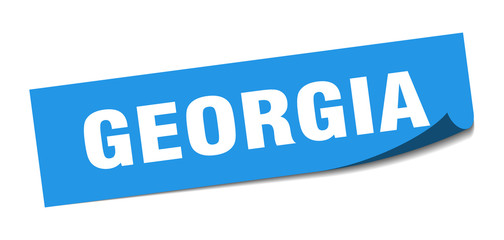 Georgia sticker. Georgia blue square peeler sign