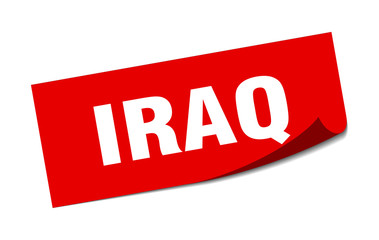 Iraq sticker. Iraq red square peeler sign