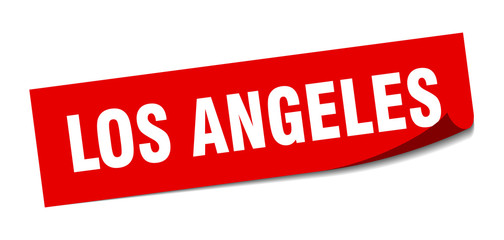 Los Angeles sticker. Los Angeles red square peeler sign