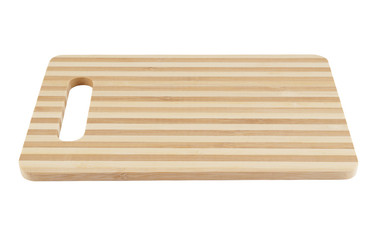 Stripped wooden cutting board isolated 