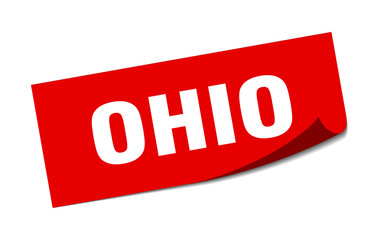 Ohio sticker. Ohio red square peeler sign