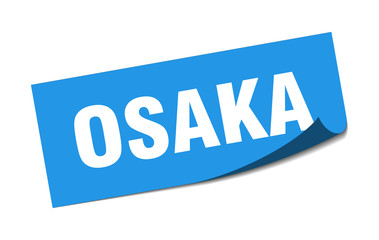 Osaka sticker. Osaka blue square peeler sign