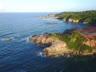 Red Rock aerial view, Calibishie, Dominica, Caribbean