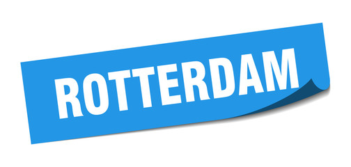 Rotterdam sticker. Rotterdam blue square peeler sign