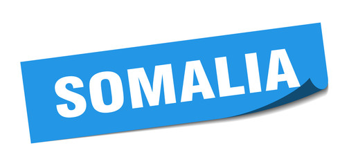 Somalia sticker. Somalia blue square peeler sign