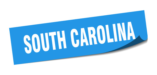 South Carolina sticker. South Carolina blue square peeler sign