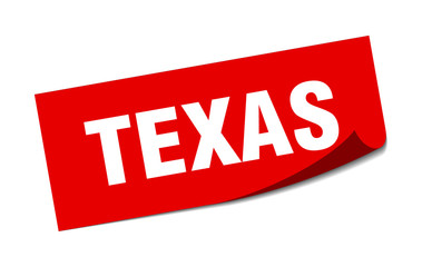Texas sticker. Texas red square peeler sign