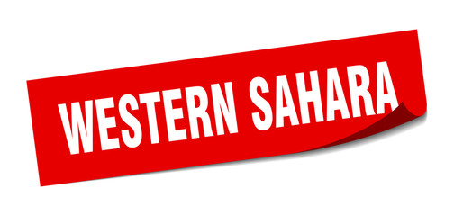 Western Sahara sticker. Western Sahara red square peeler sign