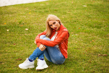 Fototapeta premium Portrait of happy smiling beautiful young woman
