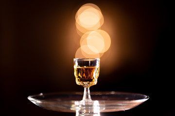 Whiskey Bourbon on a Glass Plate