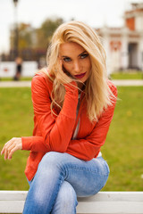 Portrait of happy smiling beautiful young woman