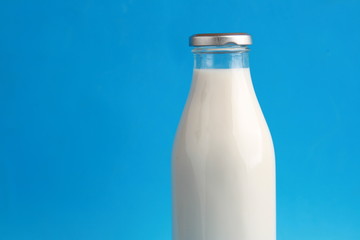 glass bottle with delicious milk..