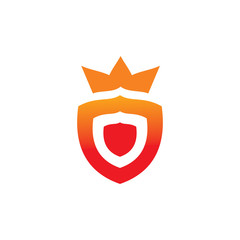 color shield crown logo design