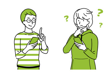 Men who talk while having a smartphone.