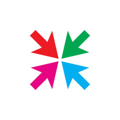 creative color star arrow logo design