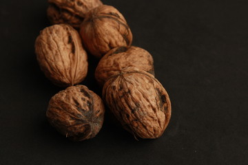 Garlic walnuts in color background