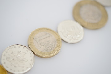 coins on white background