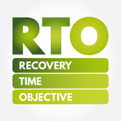 RTO - Recovery Time Objective acronym, business concept background