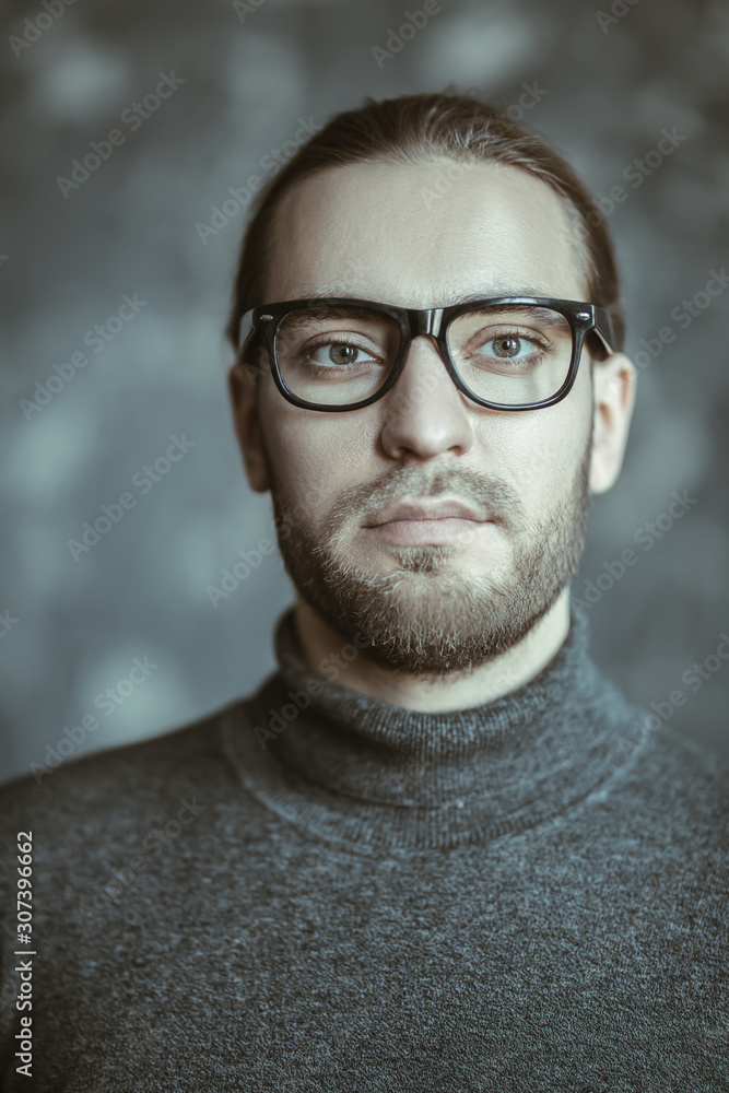 Wall mural mature man with glasses